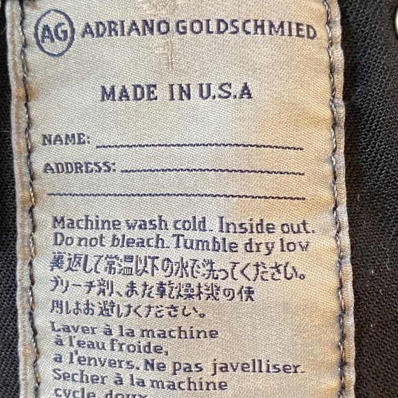 AG Adriano Goldschmied The Ballad Slim Boot Low Rise Jeans Black Wash Sz 28R - Picture 11 of 16